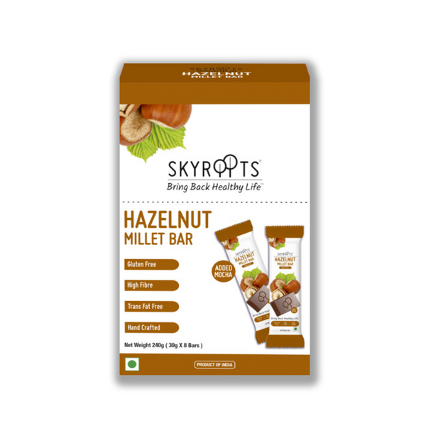 SkyRoots Hazelnut Millet Bar (240 g) - 8 bars/box-1