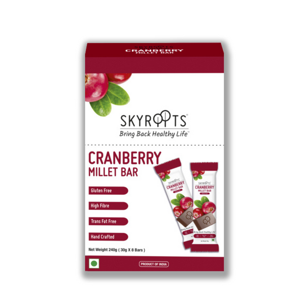 SkyRoots Cranberry Millet Bar (240 g) - 8 bars/box-1