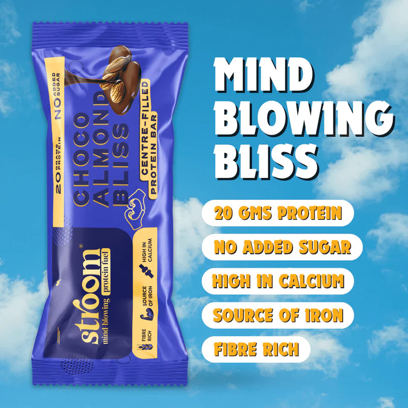 Stroom 20G Choco Almond Bliss Protein Bar (63 g) - Pack of 2
