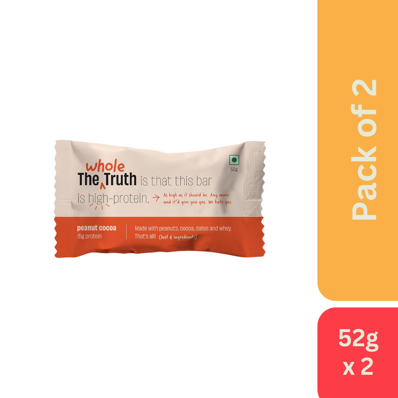 The Whole Truth Peanut Cocoa Protein Bar (52 g) - Pack of 2