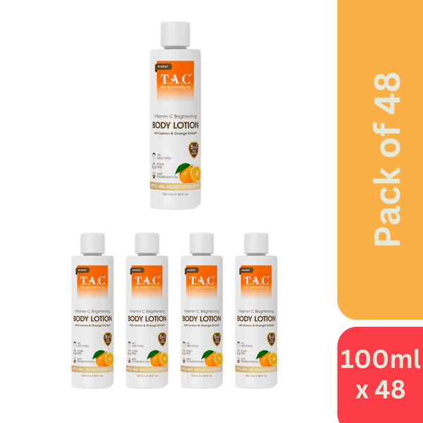 The Ayurveda Co. Vitamin C Brightening Body Lotion With Lemon & Orange Extract (100 ml) - Pack of 48