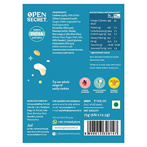 Open Secret White Choco Cashew Story Box (75g) - Pack of 4