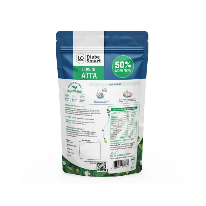 Lo Foods Diabesmart Sugar Care Atta (2000 g) - Pack of 10