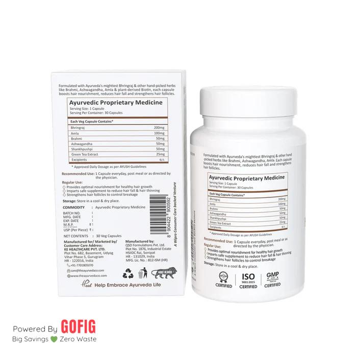 The Ayurveda Co. Bhringabali Hair Growth -30Veg Capsule - Pack of 2