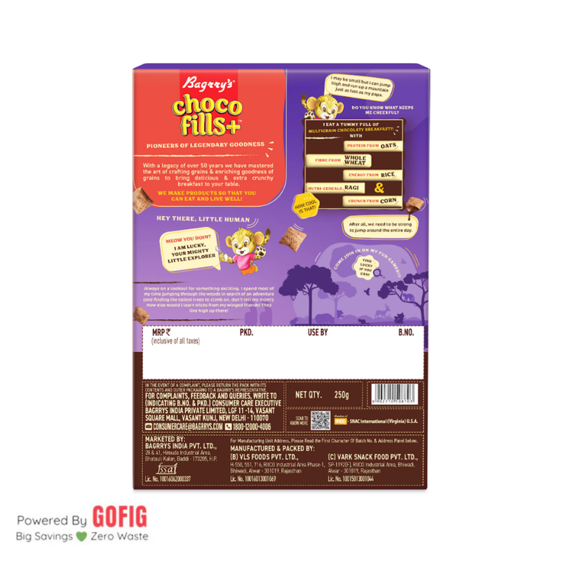 Bagrrys Choco Fills + Multigrain (250 g)
