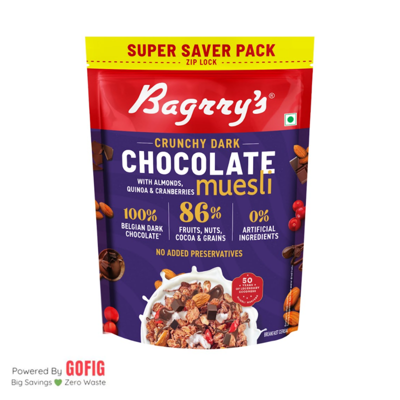Bagrrys Chocolate Muesli – Chocolate, Cranberries, Quinoa (750 g)