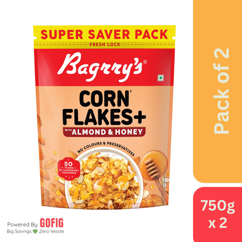 Bagrrys Corn Flakes Plus Almond & Honey (300g)