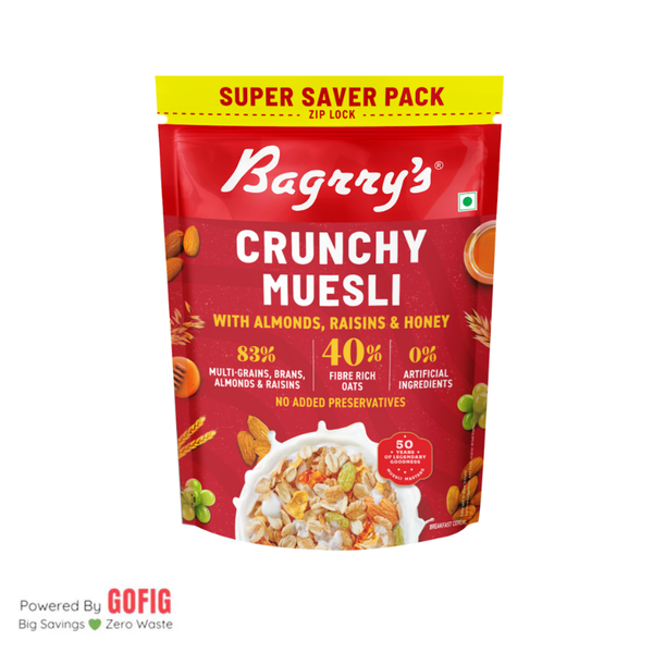Bagrrys Crunchy Muesli - Almonds, Raisins & Honey (750 g)