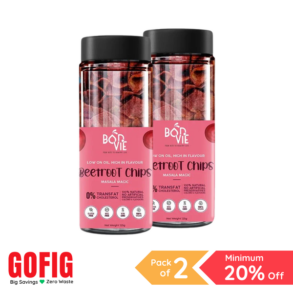Bonvie Beetroot Chips Masala (125 g) - Pack of 2