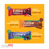 CaliBar All in 1 Variety Pack of 6 Bars - Almond Choco, Cookie Crunch, Banana Binge, Roasted Coffee Bean, Berry Almond & Choco Blueberry (Pack of 6)