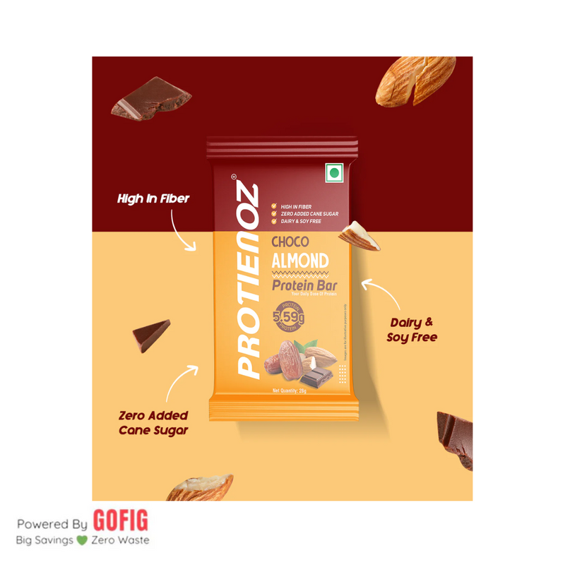 Proteinoz Choco Almond Protein Bar (28 g) - Pack of 5