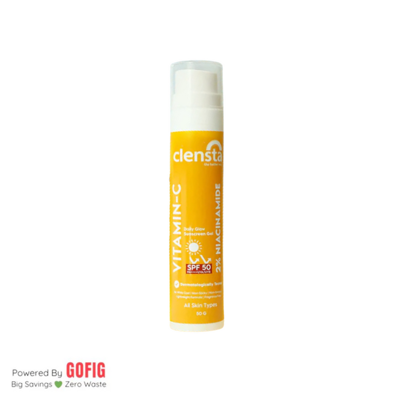 Clensta Vitamin-C Daily Glow Sunscreen Gel (50 g)