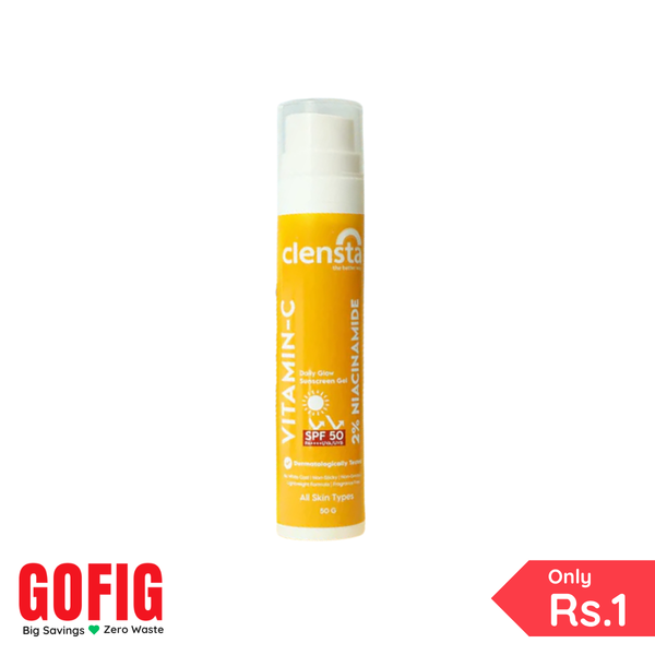 Clensta Vitamin-C Daily Glow Sunscreen Gel (50 g)