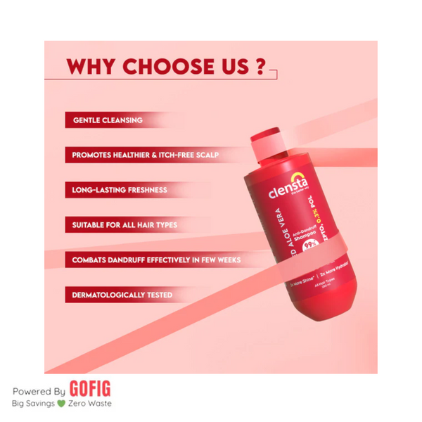 Clensta Red Aloe Vera Anti-dandruff Shampoo (250 ml)