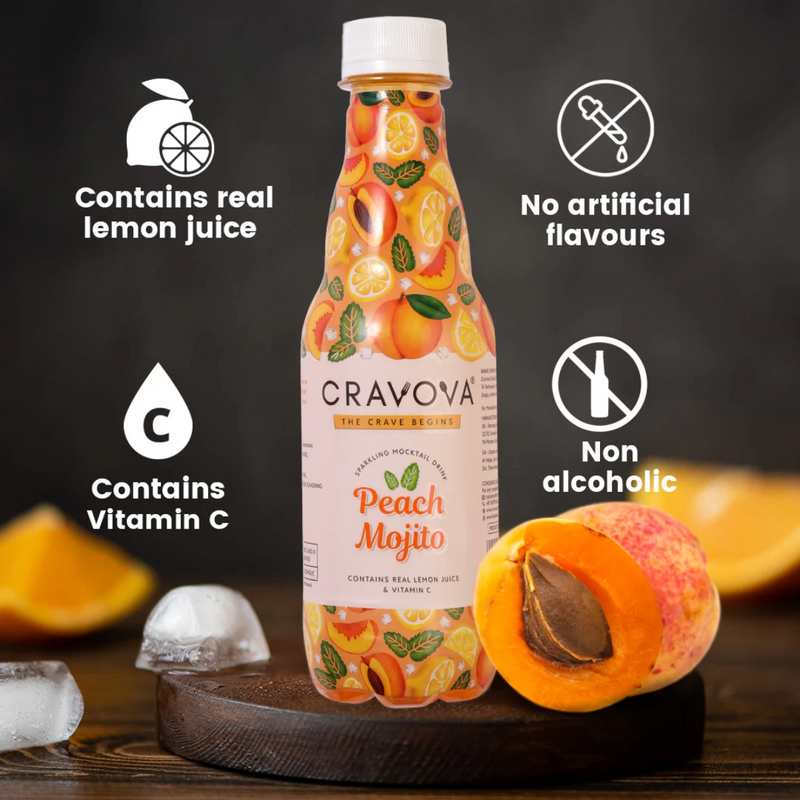 Cravova Peach Mojito (300 ml) - Pack of 4