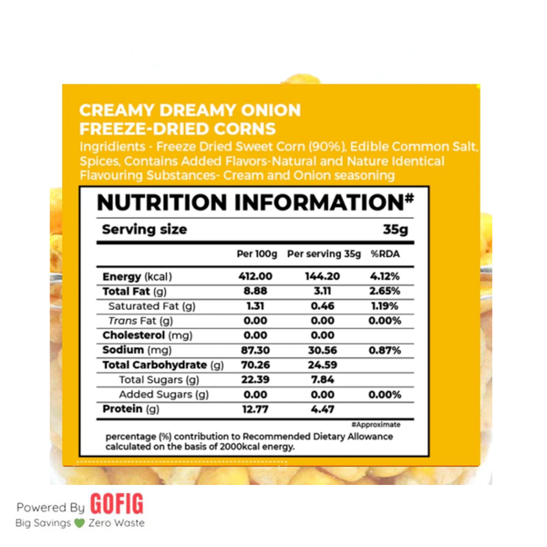 Bonvie Cream & Onion Corn Snacks (35 g) - Pack of 2