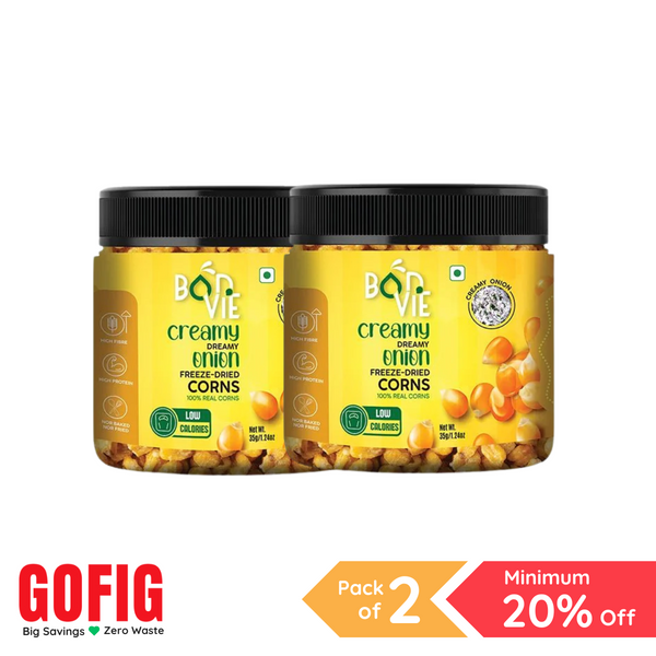 Bonvie Cream & Onion Corn Snacks (35 g) - Pack of 2