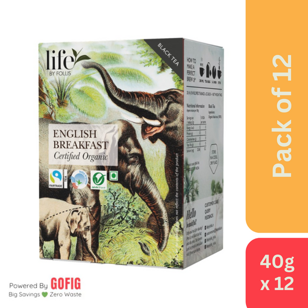 Life by Follis English Breakfast Black Tea (40 g) - Pack of 12