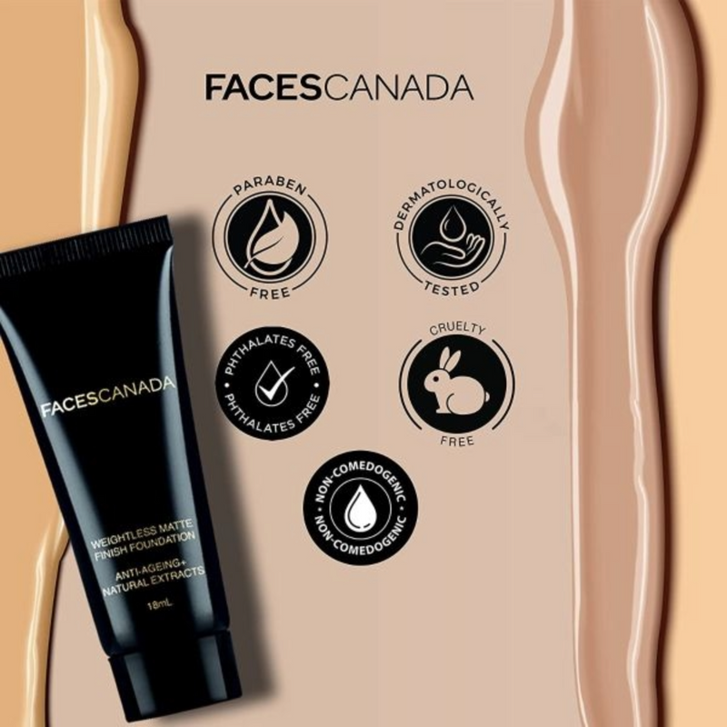 FACESCANADA Weightless Matte Finish Foundation (18 ml)