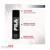 FILA For Men - Active Deodorant Body Spray (Black) (200 ml)