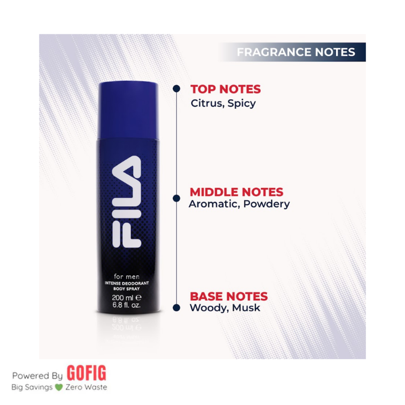 FILA For Men - Intense Deodorant Body Spray (200 ml)