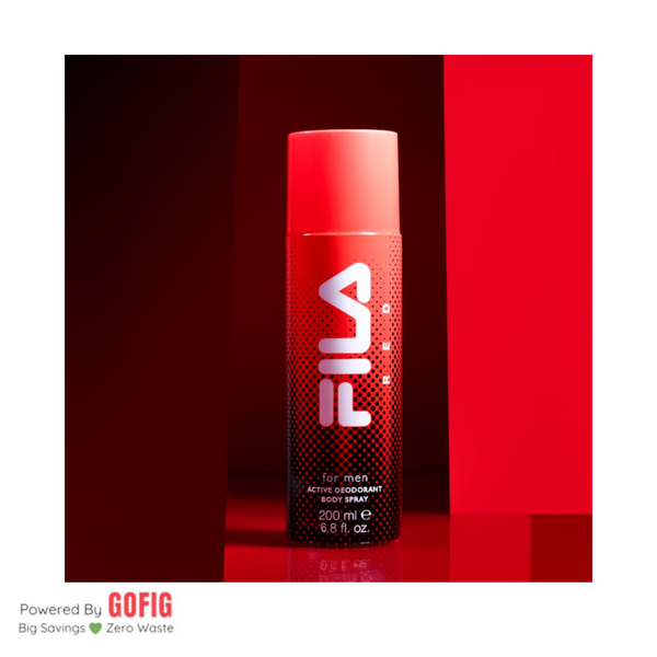 FILA For Men - Active Deodorant Body Spray (Red) (200 ml)