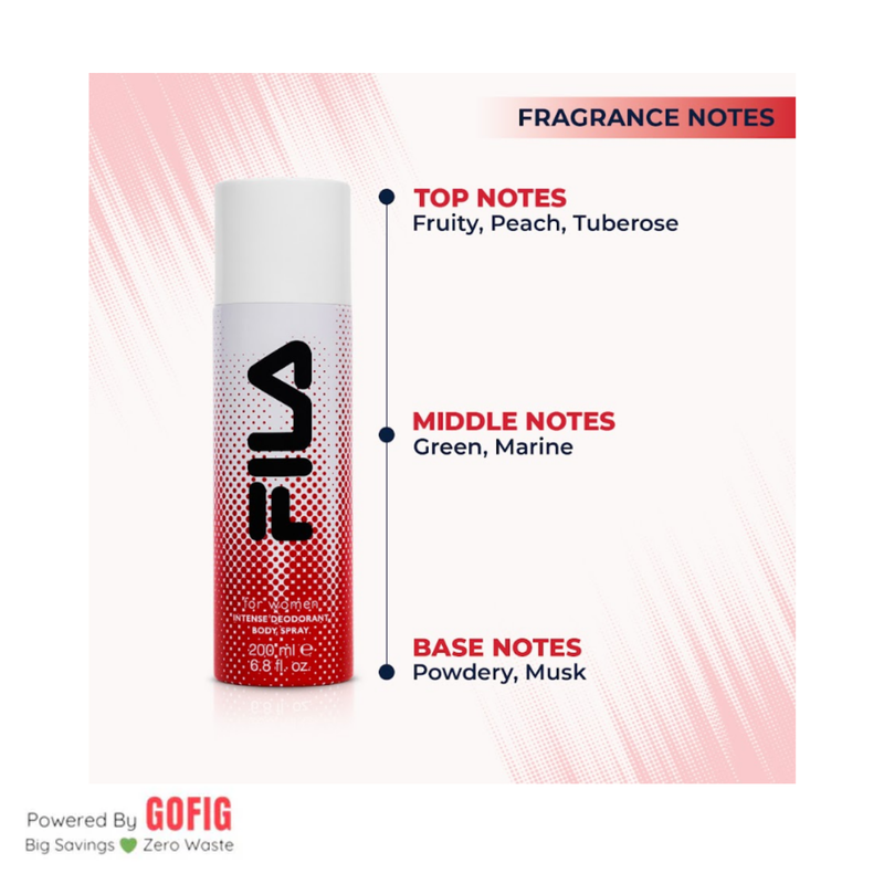 FILA For Women - Intense Deodorant Body Spray (200 ml)