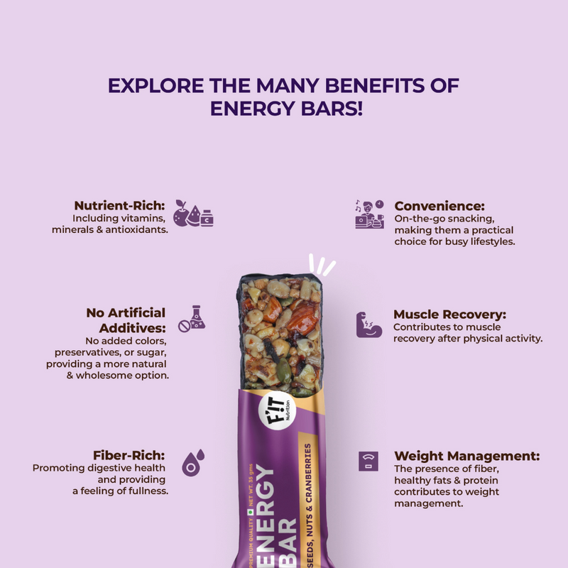 Fit Nutrition Energy Bar | Seeds, Nuts & Cranberries (70%) (35 g)