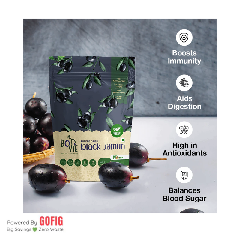 Bonvie Freeze Dried Black Jamun Snacks (20 g) - Pack of 2