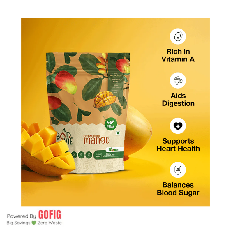 Bonvie Freeze Dried Mango Snacks (20 g) - Pack of 2