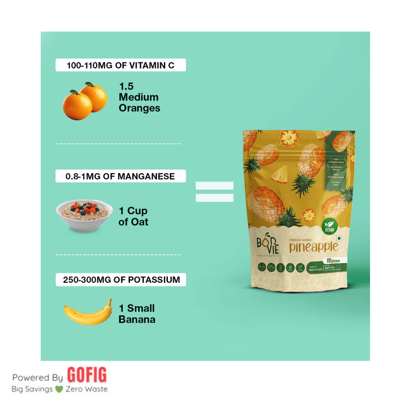 Bonvie Freeze Dried Pineapple Snacks (20 g) - Pack of 2