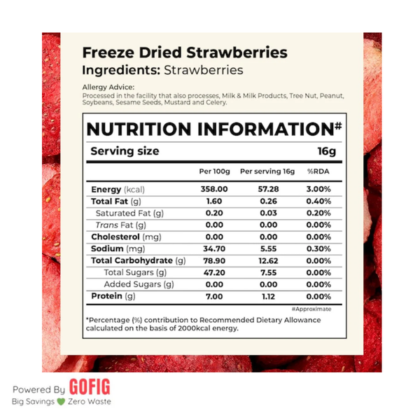 Bonvie Freeze Dried Strawberry Snacks (16 g) - Pack of 2