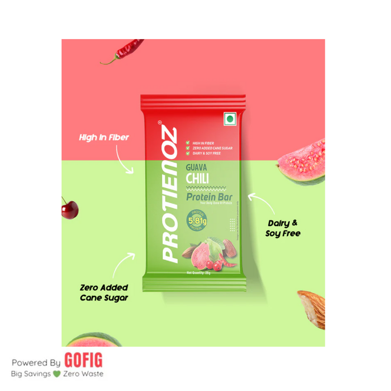 Proteinoz Guava Chilli Protein Bar (28 g) - Pack of 5