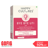 Happy Cultures Bye Bye UTI | Fast-Acting Relief & Prevention | D-Mannose, Cranberry  & Probiotics | 15 sachets (40 g)