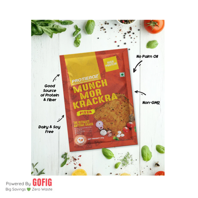 Proteinoz High Protein Munch Mor Krackra - Pizza (25 g) - Pack of 10