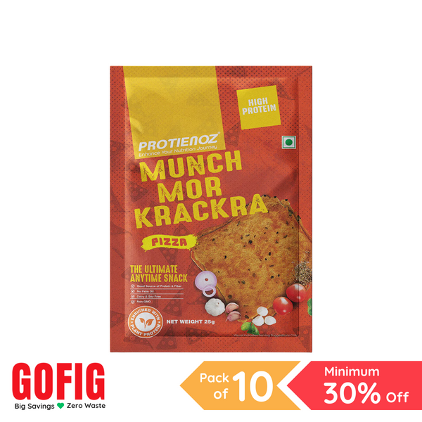 Proteinoz High Protein Munch Mor Krackra - Pizza (25 g) - Pack of 10