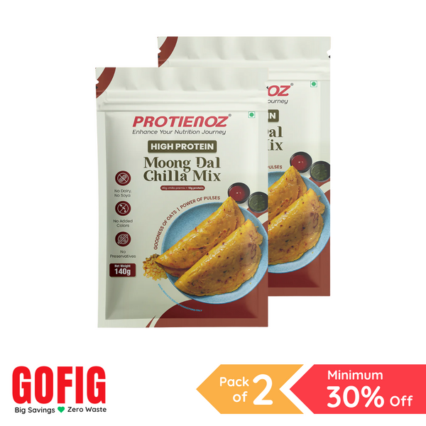 Proteinoz High protein Moong Chilla Mix (140 g) - Pack of 2