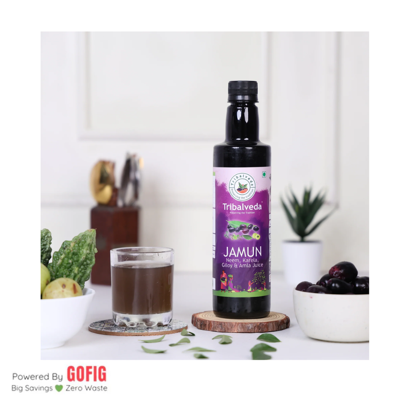 Tribalveda Jamun Neem Karela, Giloy & Amla Ras (500 ml)