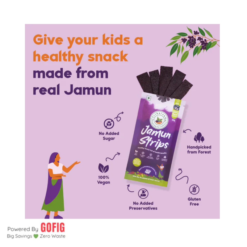 Tribalveda Jamun Strips - 10 g (Pack Of 24) (240 g)