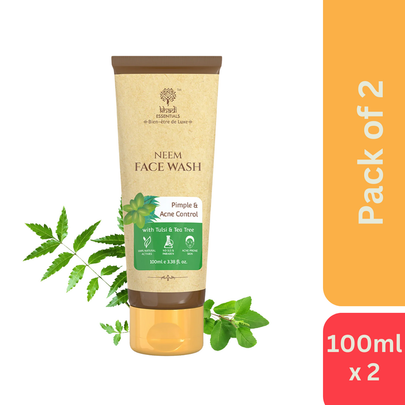 Khadi Essentials Neem Face Wash (100 ml) - Pack of 2