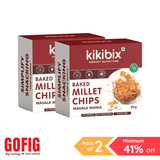 Kikibix Baked Millet Chips – Masala Mania (80 g) - Pack of 2