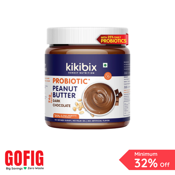 Kikibix Probiotic Dark Chocolate Peanut Butter (340 g)