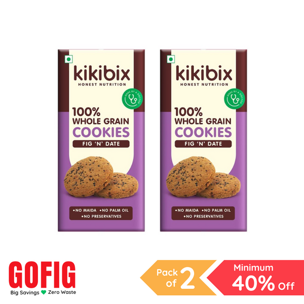 Kikibix Fig N Date Cookies (130 g) - Pack of 2
