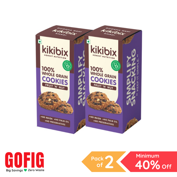 Kikibix Fruit & Nut Cookies (130 g) - Pack of 2