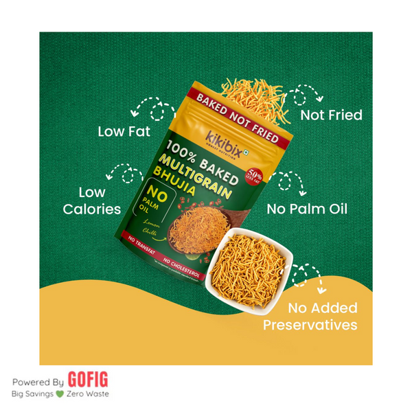 Kikibix Lemon Chilly Bhujia Namkeen (100 g)
