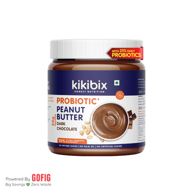 Kikibix Probiotic Dark Chocolate Peanut Butter (340 g)