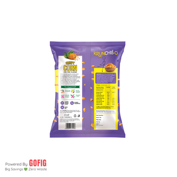 Krunchillo Crispy Corn Peri Peri (30 g) - Pack of 8