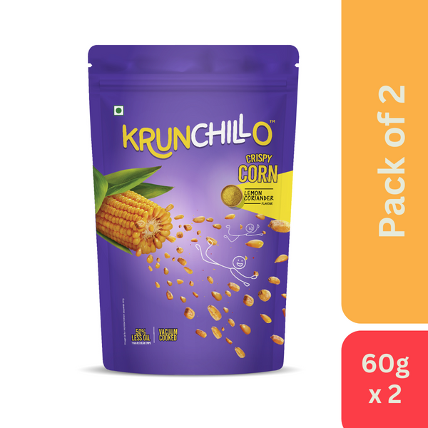 Krunchillo Crispy Corn with Lemon Coriander (60 g) - Pack of 2