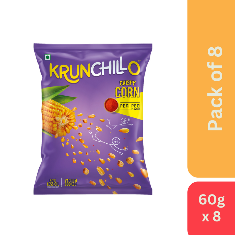 Krunchillo Crispy Corn Peri Peri (60 g) - Pack of 8