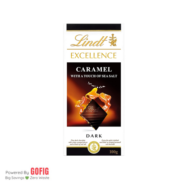 Lindt Excellence Dark Chocolate with Caramel and a touch of Sea Salt (100 g)